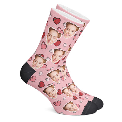 twodogs.ch-Personalisierte "Bubble Herzen" Socken