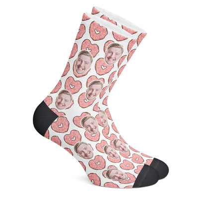 twodogs.ch-Personalisierte "Donut Herzen" Socken